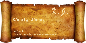 Károly Jónás névjegykártya